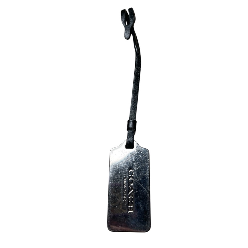 Coach silver purse charm replacement tag